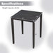 Graphite Square Dining Table Contemporary Solid Wood