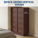 47In Tall Wooden Dresser for Bedroom，5-Drawer Chest of Drawers