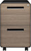 Stockpile 2 Drawer Mobile File Cabinet with Lock - under Desk Metal Filing Cabinet, Legal/Letter File Folders, Wheels and Stationary Feet, Pre-Assembled, Black/Wood