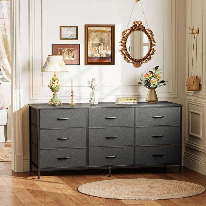 50 inch dresser Winners Only Bedroom Tall 9 Drawer BP1006YN - Woodworks Home Furnishings LED lighting WLIVE Dresser for Bedroom with