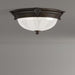 Bercello Estates 15 In. 2-Light Volterra Bronze Flush Mount with Etched Glass Shade