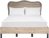 Home Collection Daejon Coastal Rattan Legs Camelback Headboard Full Size Bed BED8001A-F, Grey/Espresso