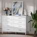 White Dresser for Bedroom 8 Drawer,Wide Dresser TV Stand for 50" TV Dressers & Chests of Drawers Fabric Dresser for Closet Modern
