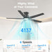 52-Inch Quiet Smart Black Ceiling Fan Brushless