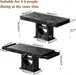 Dining Table for 4-6 People, 55 Inches Dinner Table with Drawers and Open Storage, Wooden Pedestal Base, Rectangular Farmhouse Kitchen Table for Kitchen, Living Room (Marble Black)