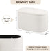 Oval Ottoman with Storage for Living Room, Modern Linen Fabric Foot Stools Ottoman, Upholstered Vanity Stool Foot Rest, Small White Storage Bench for Bedroom, Entryway, Dorm