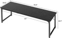 Computer Desk, 70 Inch Office Desk, Gaming Desk with Storage, Writing Desk Work Desk for Home Office, Study, Long Simple Desk, Large Legroom, Metal Frame, Black