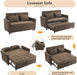 PremiumGradeUltra Chenille Sleeper Sofa With USB Ports