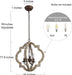 Rustic Farmhouse Wood Orb Chandelier Pendant Light