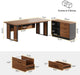 63Inch LShaped Executive Desk With Storage Shelves
