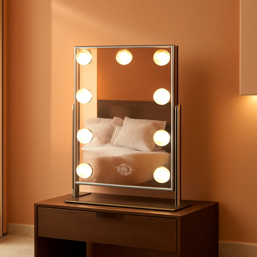 Vanity Mirror with Light Lighted Makeup Mirror Vanity Makeup Mirror Smart Touch Control 3Colors Dimable Light Detachable 10X Magnification 360°Rotation(White)