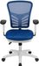 Nicholas Mid-Back Blue Mesh Multifunction Executive Swivel Ergonomic Office Chair with Adjustable Arms and White Frame