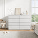 White 8 Drawer Dresser for Bedroom (15.3" D X 55.2" W X 32.3" H)