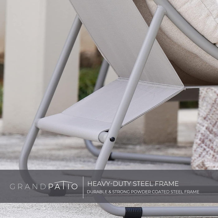 Outdoor Sofa Set, Comfy E-Coated Outdoor Furniture Set for 4 Person with Thick Olefin Cushions, Samba Patio Conversation Set with Coffee Table for Backyard,Garden,Porch,Poolside, Beige