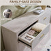 60" Wide Transitional 6-Drawer Dresser for Bedroom, Frosted Oak