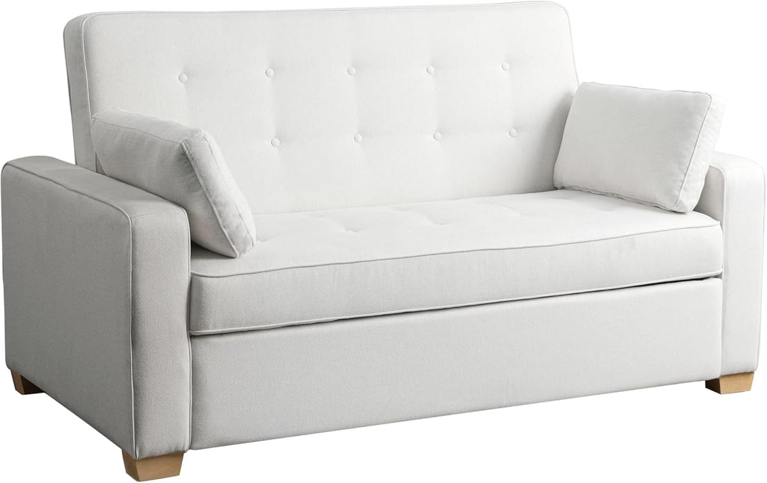Queen Size Convertible Sleeper Sofa Oyster Upholstery