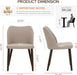 Dining Chairs Set of 6, Upholstered Fabric Kitchen Chairs with Curved Back, Padded Seat and Solid Wood Legs, Modern Dining Chair for Kitchen Dining Room, Camel