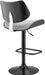 Leland Adjustable Grey Faux Leather and Black Finish Bar Stool