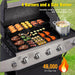 4-Burner Propane Gas Grill with Side Burner, Portable BBQ Grills with Oil Tray and Built-In Thermometer for Outdoor Barbecue, Camping, Patio, Backyard, 49,000 BTU