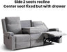 75'' Manual Reclining Sofa with Storage Drawer, 3 Seat Wall Hugger Recliner Couch with Cup Holders, Side Pockets, Chenille Fabric, Compact 3-Person Recliner for RV, Living Room, Apartment (Grey)