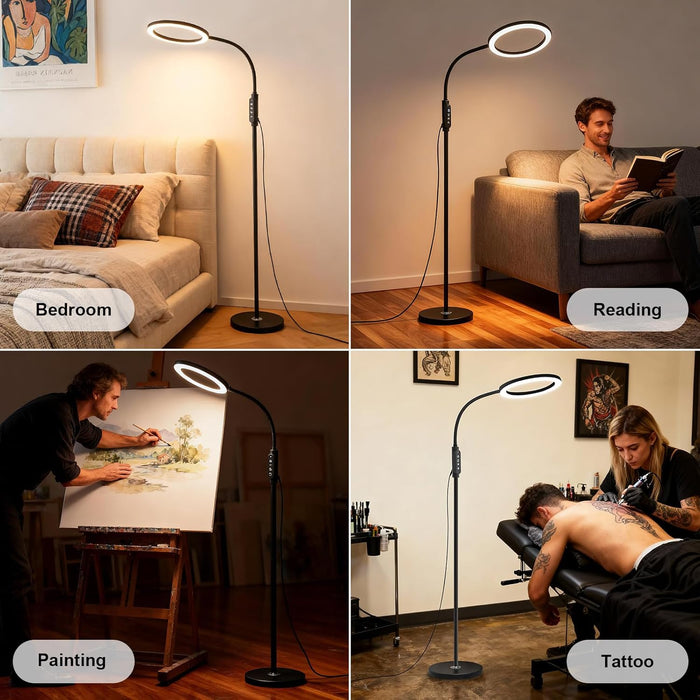 24W Dimmable LED FloorLamp With Flexible Gooseneck