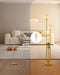 Gold Globe Floor Lamp 3-Lights Dimmable Floor Lamps with Tray 3000K Bulbs Included Unique Floor Lamp Candle Holder Style Modern Standing Lamps for Living Room/Bedroom