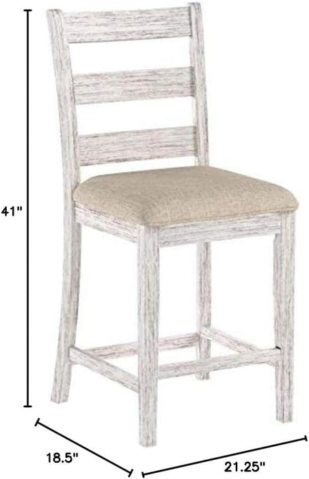 Skempton 24" Counter Height Upholstered Barstool, Set of 2, Antique White