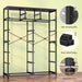 Black Dresser with 10+4 Storage Drawers, Chest of Drawers, Sturdy Metal Frame & Wood Top, Bedroom, Hallway, Closets, Living Room, 52.2" H X 37.4" W X 11.8" D