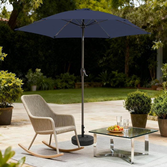 7.5FT Large Outdoor Patio Umbrella with Crank & Tilt - Durable Market Umbrella for Outdoor Patio with 6 Fiberglass Ribs for Poolside,Deck,Yard,Garden
