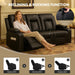 Leather Recliner Sofa Set with Manual Recliners,Living Room Furniture Set with Reclining Couch,Loveseat and Armchair,Living Room Chair with Cup Holders,Black (3+1)
