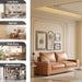 Faux Leather Loveseat Sofa 71Inch Brown SolidWoodenFrame