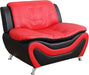 Aldo ((3 Piece) Modern Sofa Set, Black/Red