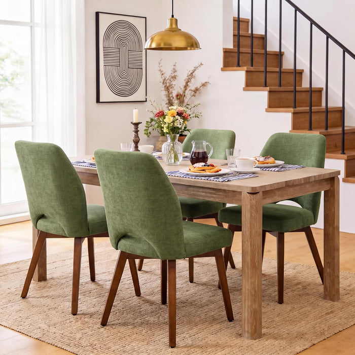 Dining Chairs Set of 4, Upholstered Kitchen Chairs, Green