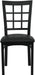 Hercules Series Window Back Metal Restaurant Chair, Modern Upholstered Armless Dining Chair for Restaurants and Kitchens, Black