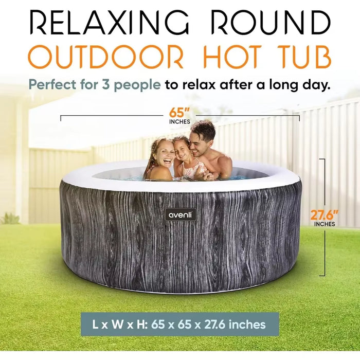 Inflatable Hot Tub Spa, 65 In, with Control Panel, Floor Protector Mat, Portable Hot Tub Cover, Outdoor Hots Tubs