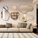 Irregular Wall Mirror - Wall Mirrors Decorative 22"X 36" Asymmetrical Abstract Mirror Aviation Aluminum Alloy Frame Unique for Bathroom, Bedroom, Living Room, Cloakroom, Entryway Gold