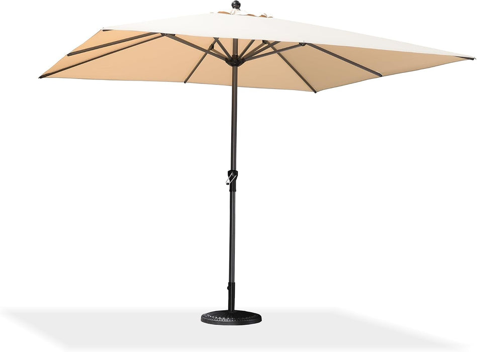 Outdoor Market Umbrella 10' X 10' Square Beige 8 Metal Ribs