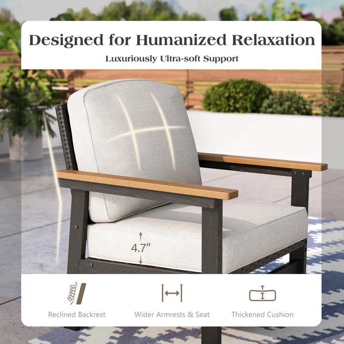 5 - Person HDPE Outdoor Seating Group with Cushions