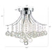 3-Light Chrome Flush Mount with Crystal Shade