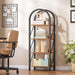 Small 4Tier Arched Bookshelf Industrial Metal Frame
