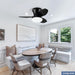 Small Ceiling Fan with Light - 26 Inch Flush Mount Ceiling Fan with Lights and Remote, Low Profile Ceiling Fans with 3 Reversible Blades, 6 Wind Speeds, Black Ceiling Fans for Bedroom