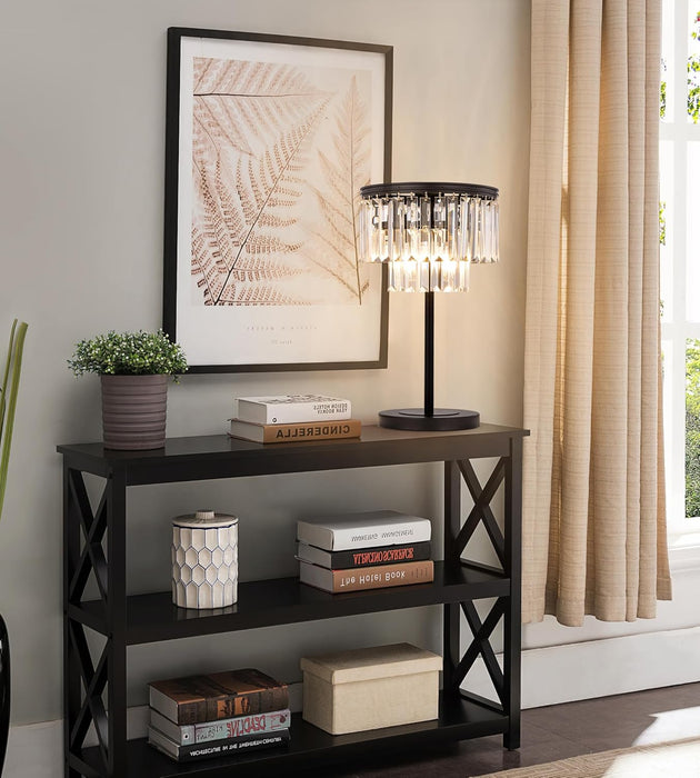 3 Lights Crystal Table Lamp, Bedside Lamp for Bedroom