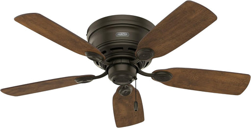 42 Inch Indoor Ceiling Fan No Light - Bronze Ceiling Fan without Light, Low Profile Flush Mount, 5 Blades, for Bedroom, Living Room, or Kitchen, Pull Chain - Low Profile IV 51061, New Bronze