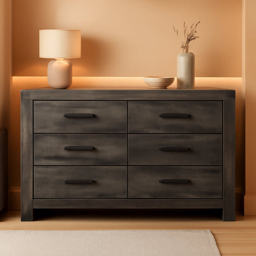 Signature Design by Ashley Wynnlow Wide 6 Drawer Bedroom Dresser, Gray