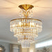 Crystal Gold Five Light Chandelier Ceiling Fixture