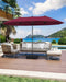 15FT Large Patio Umbrella with Base Included, Outdoor Deck Standing Umbrella with Crank Handle, Double-Side Rectangular Pool Umbrella for Outside, Market, Patio, Burgundy