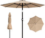 9FT Outdoor Patio Umbrella with Tilt and Crank, Beige