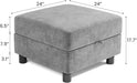 Modular Storage Ottoman Sectional Sofa Module Free Reversible Chaise Couch Convertible Ottoman Free Configuration Ottoman, Light Gray