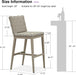 Outdoor Bar Stools Set of 2, Leather Bar Height Chairs, Taupe