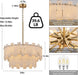Alabaster Chandelier, 24" Spanish Alabaster round Chandeliers 2-Tier,Modern Adjustable Gold Marble Pendant Chandeliers for Dining Room, Living Room, Bedroom,Foyer,Bathroom, Included E12 Bulb